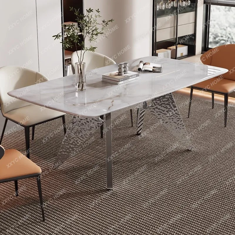 

Обеденный стол JLight из натурального мрамора, простой и роскошный, для небольших квартир, прямоугольный, из высококачественного камня.