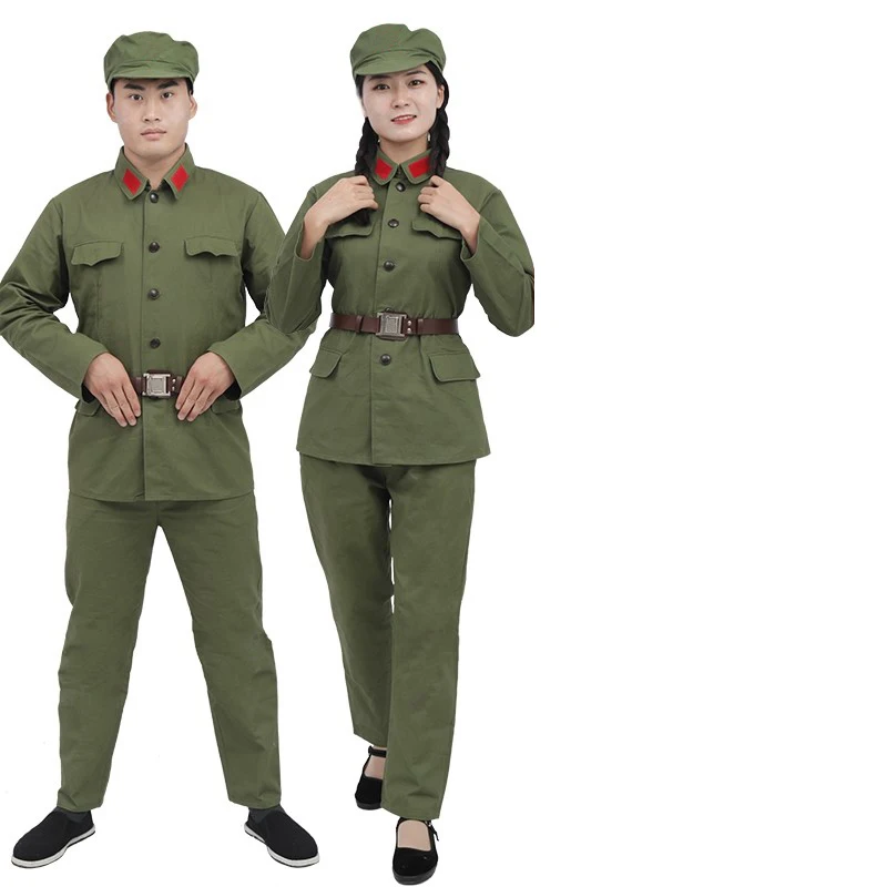 

1960s Army Uniform Red Guard Pure Cotton Costume Military Veteran Suits Hat Coat Trousers Film TV Drama War Reenactment Clothing