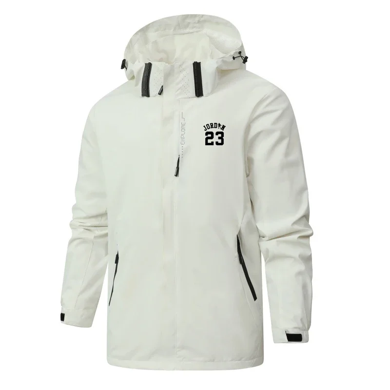 Men's Spring-Autumn Hooded Outdoor Windbreaker - Windproof Mountaineering Jacket - Waterproof Fashion Fishing Coat