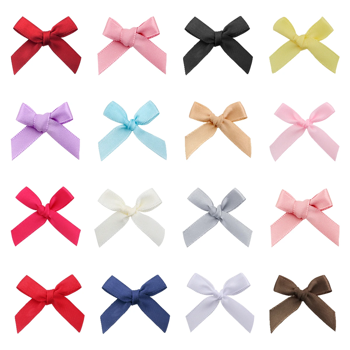 50 Pcs/Lot 4*3.5cm Fresh Pink Ribbon Bows Small Size Satin Ribbon Bow Flower Craft Decoration Handwork DIY Party Decoration