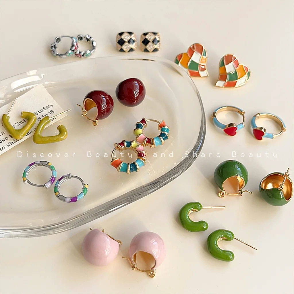 

Аксессуары для самостоятельного изготовления: корейские высококачественные серьги-капли с цветным масляным покрытием, женские, нежные и милые, с изысканным характером, модные, нишевые.