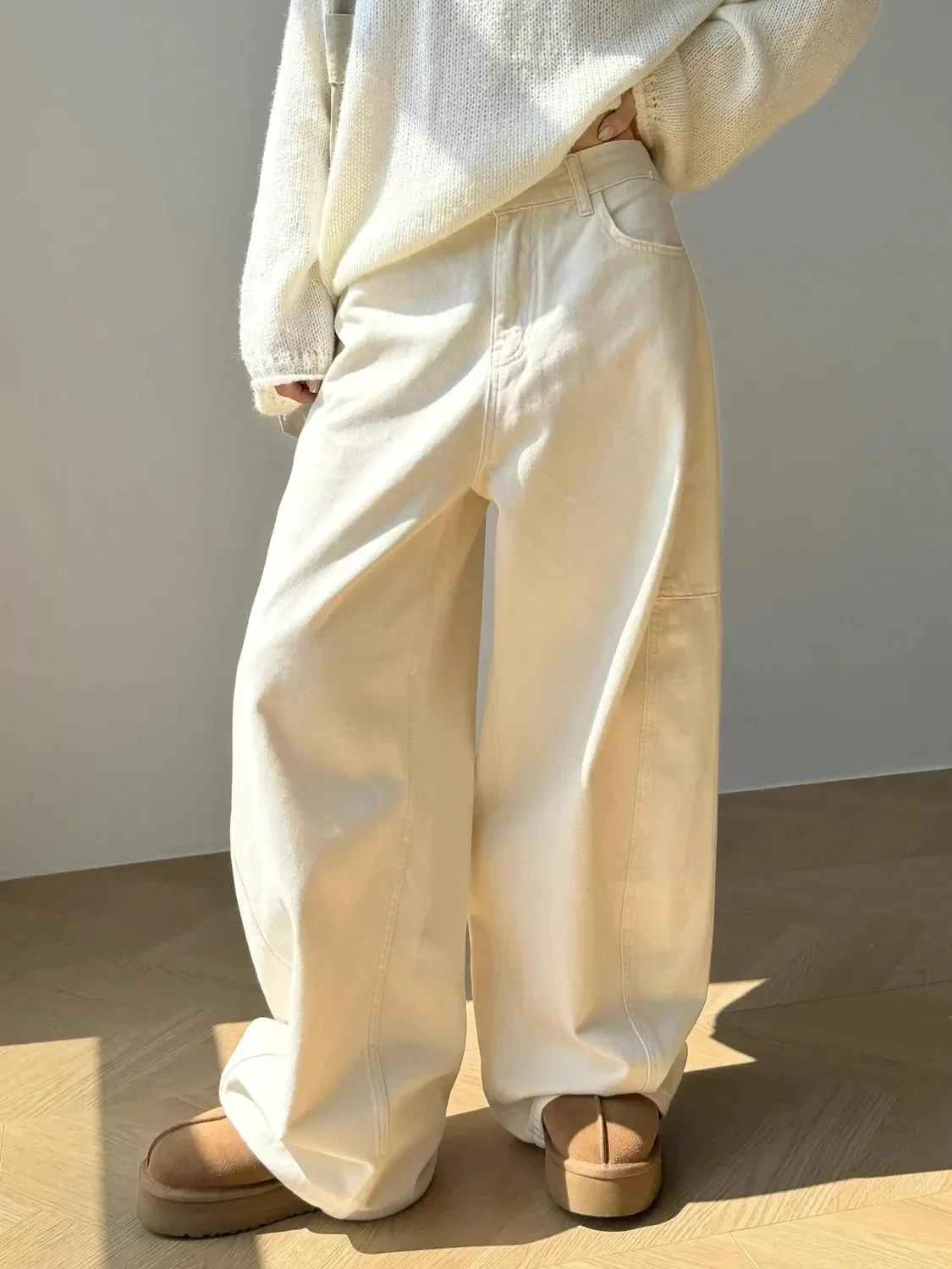 

Vintage Aesthetic Loose Washed Pants 2025 Summer Women's Casual Harajuku Jeans Y2K Wide Leg Punk Baggy Denim Trouser
