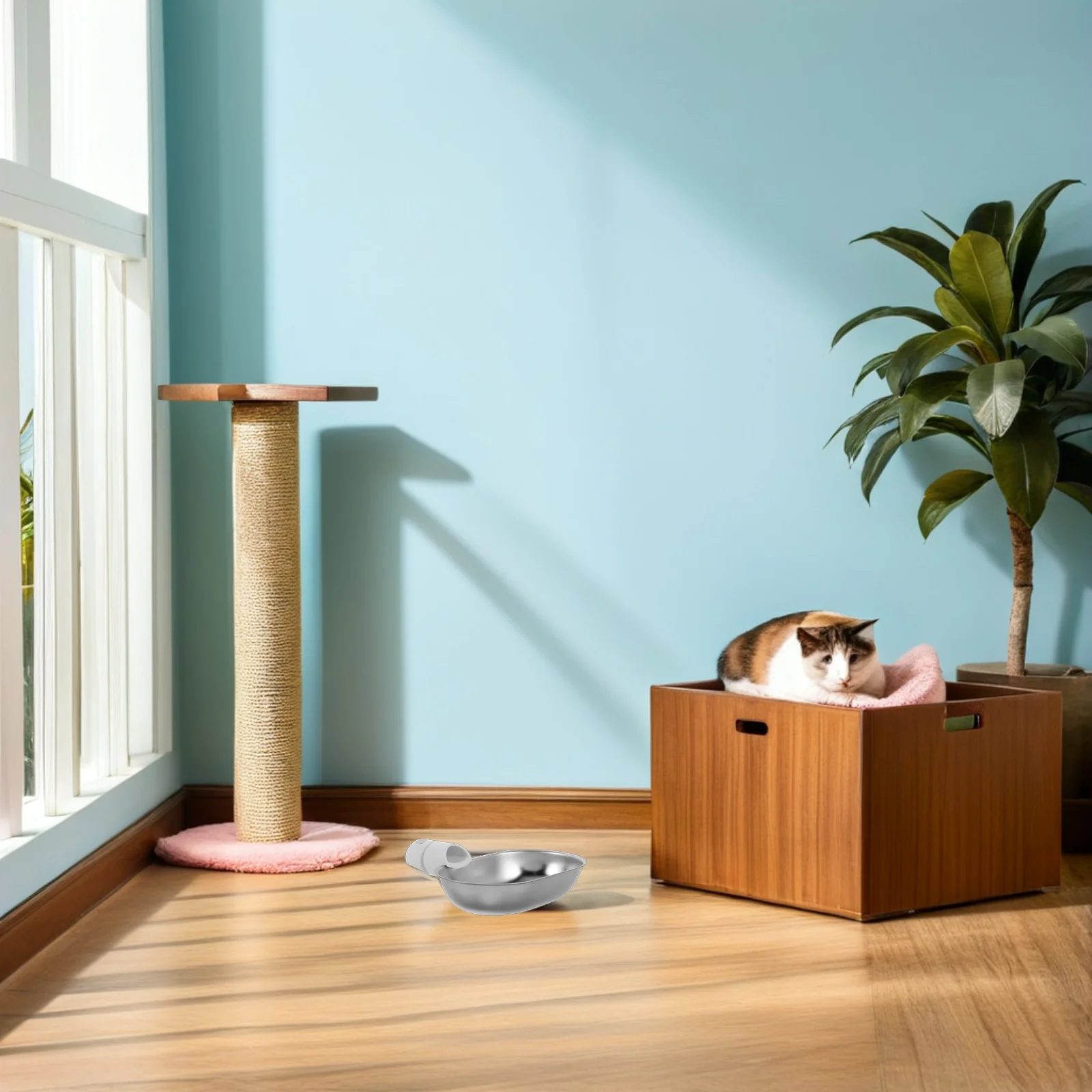 

Stainless Steel Pet Fountain Water Bowl Replacement For 34L Cat Water Dispenser Durable Elevated Dog Cat Drinking Bowls