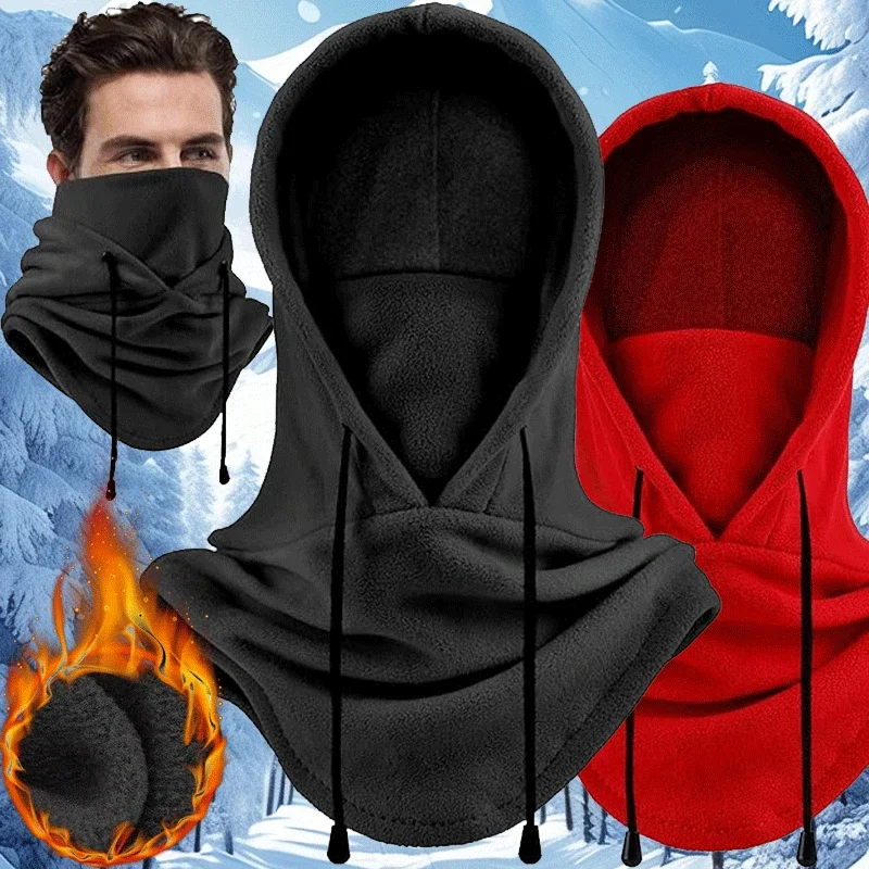 2024 New Fashion Warm Cap Winter Men Women Hat Waterproof Thermal Polar Fleece Balaclava Hat Hooded Neck Warmer Hike Cycling Cap