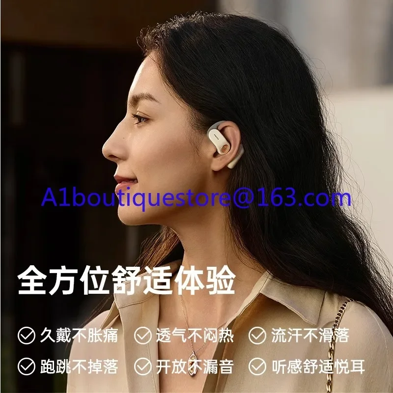 C Open Bluetooth Headset 2024 New Exchangeable Battery Hanging Ear Sports Bone Conduction