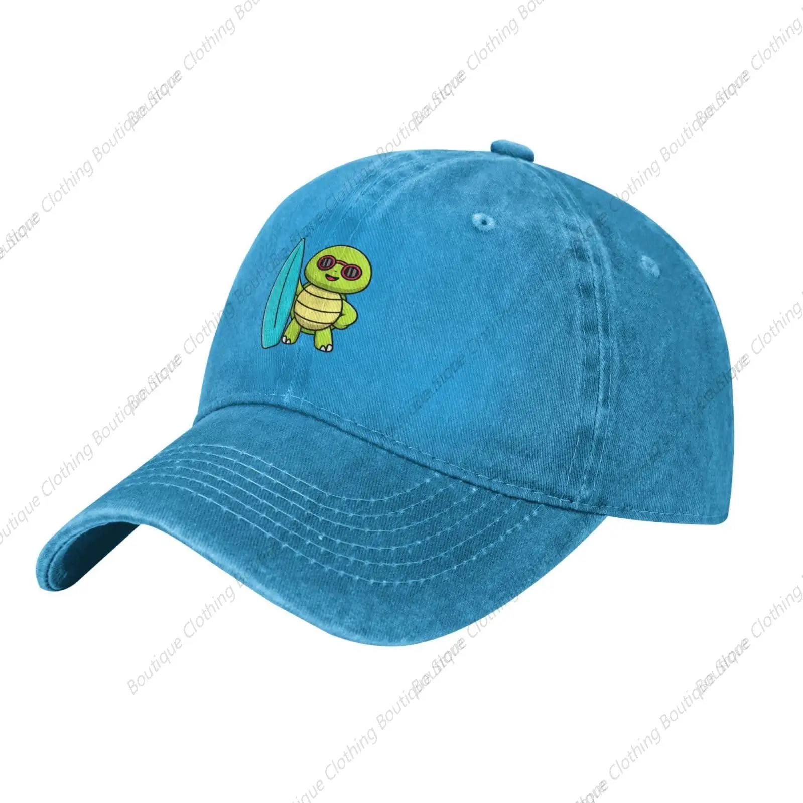 

Cute Turtle with Surfboard Baseball Cap Women Men Hat Vintage Cowboy Hats Trucker Sun Hat Blue