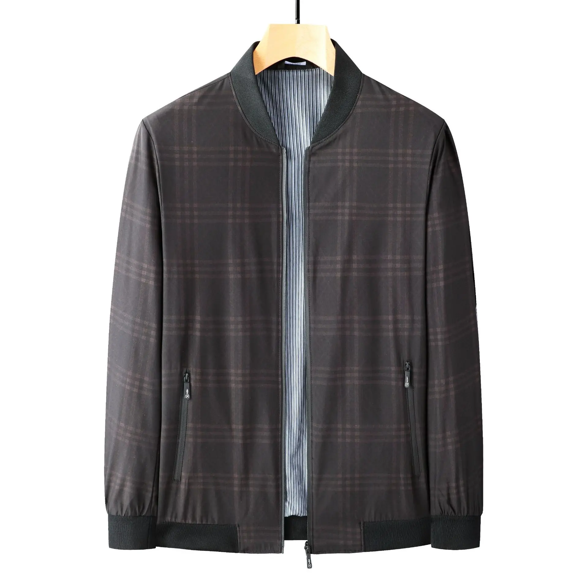 

Middle-Aged Men's Stand Collar Jacket Spring and Autumn Loose Men's Casual Jacket