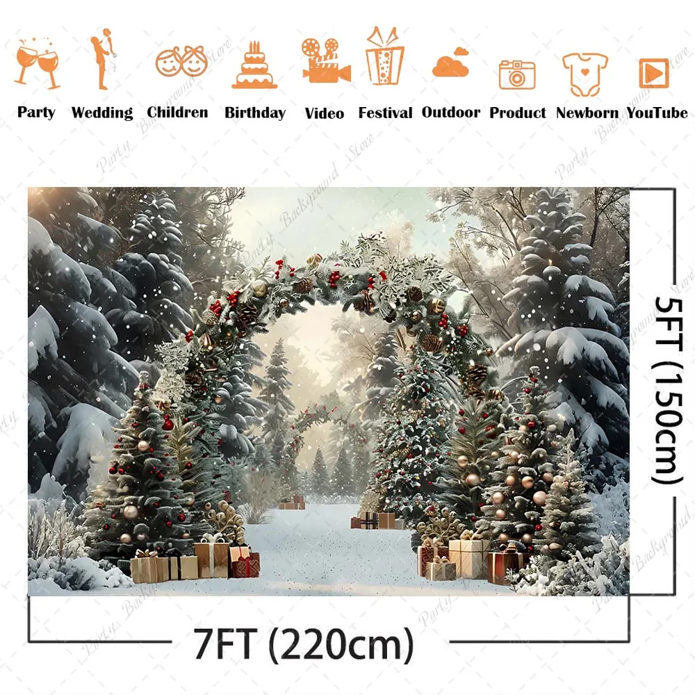 Зеленый рождественский фон для фотографии окон, рождественский праздник, тематическое украшение для вечеринки, баннер, детский портретный реквизит для фотосессии