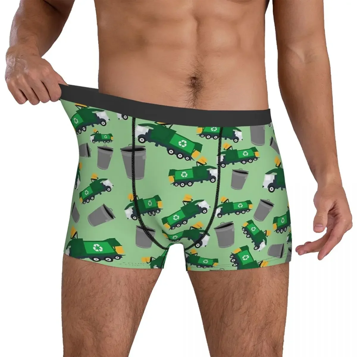 Boxer Onderbroek Shorts Recycling Vuilniswagen Patroon Slipje Mannen Zacht Ondergoed Voor Homme Man Boyfriend Geschenken