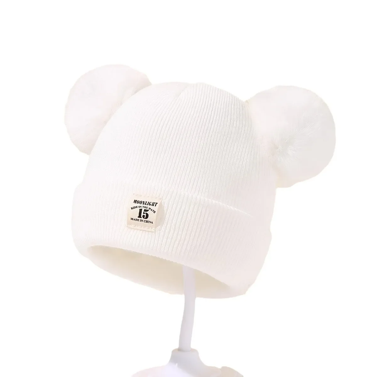 Cappello lavorato a maglia in lana tinta unita Bebe cappello neonato pompon cappello invernale carino per bambini ragazzi ragazze bambini berretto