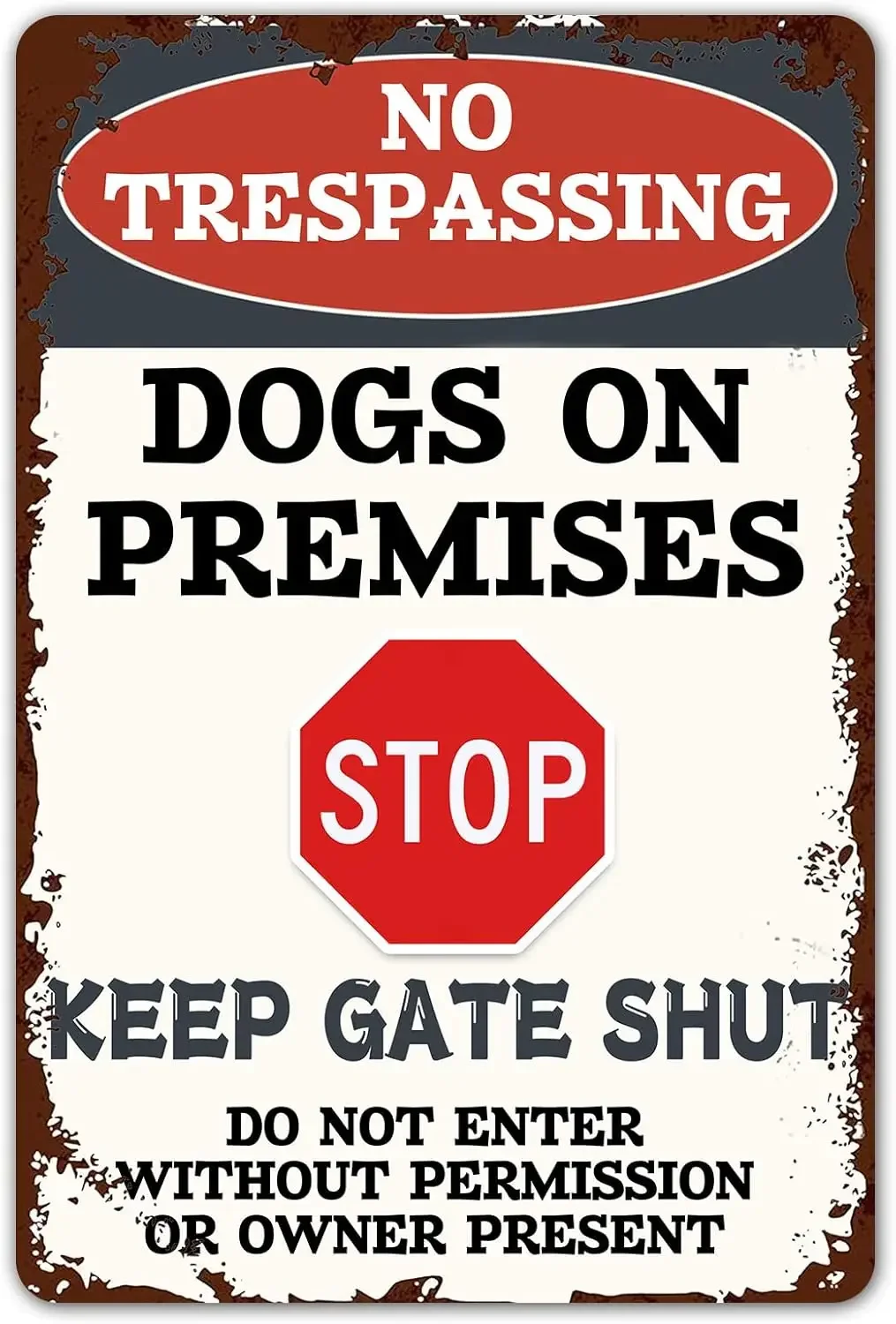 2028 Ylens Funny Beware Of Dog Sign Warning Do Not Enter Metal Signs No Trespassing Dogs On Premises Tin Signs Dog In Yard Stop