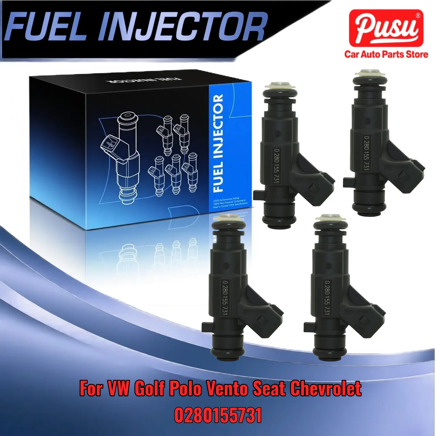 

4PCS Replacement Injector for VW Golf Polo Vento for Seat for Chevrolet Camaro for Buick Replaces 0280155731