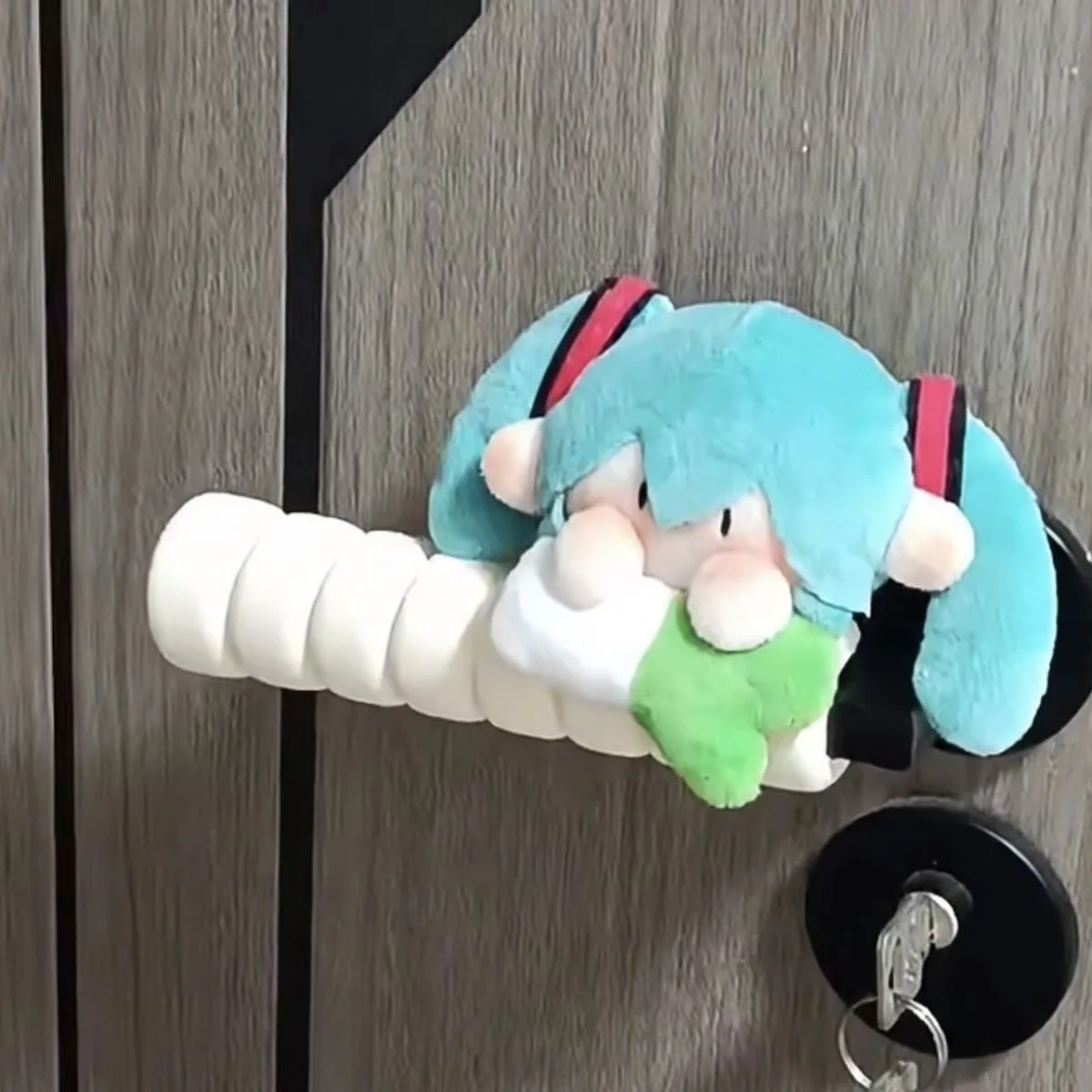 Cartoon Hatsunes Mikus Plush Doll Door Handle Gloves Kawaii Hatsunes Mikus Doorknob Protective Cover Anti Static Collision Slip