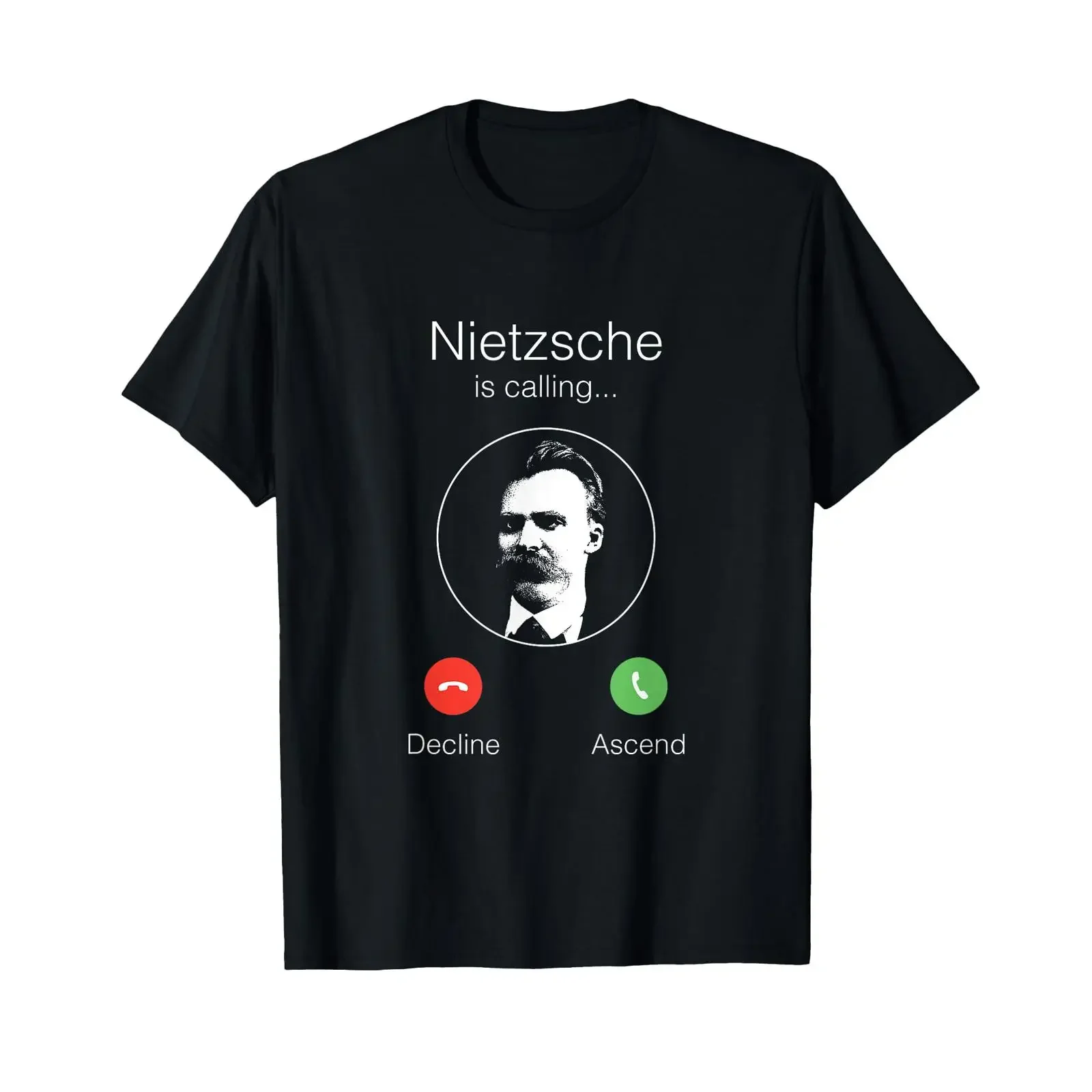 T-shirt Nietzsche Ruft an Nihilist Philosophie noir vintage délavé pour un usage quotidien, élégant, unisexe, respirant, décontracté