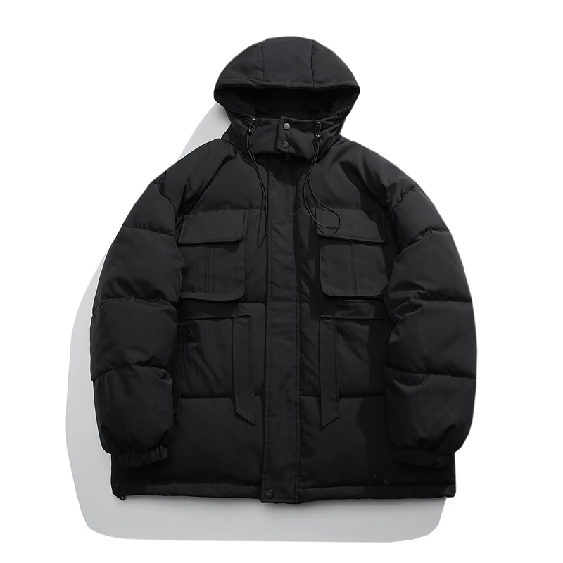 LAPPSTER-Youth Y2k Pockets Cargo Parkas Winter Bubble Coat 2023 Korean Puffer Jacket Black Windproof Waterproof Warm Jackets