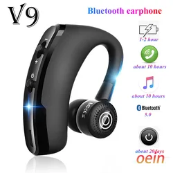 Écouteurs sans fil Bluetooth V9, casque d'écoute, oreillettes de sport, mains libres, pour iPhone Samsung