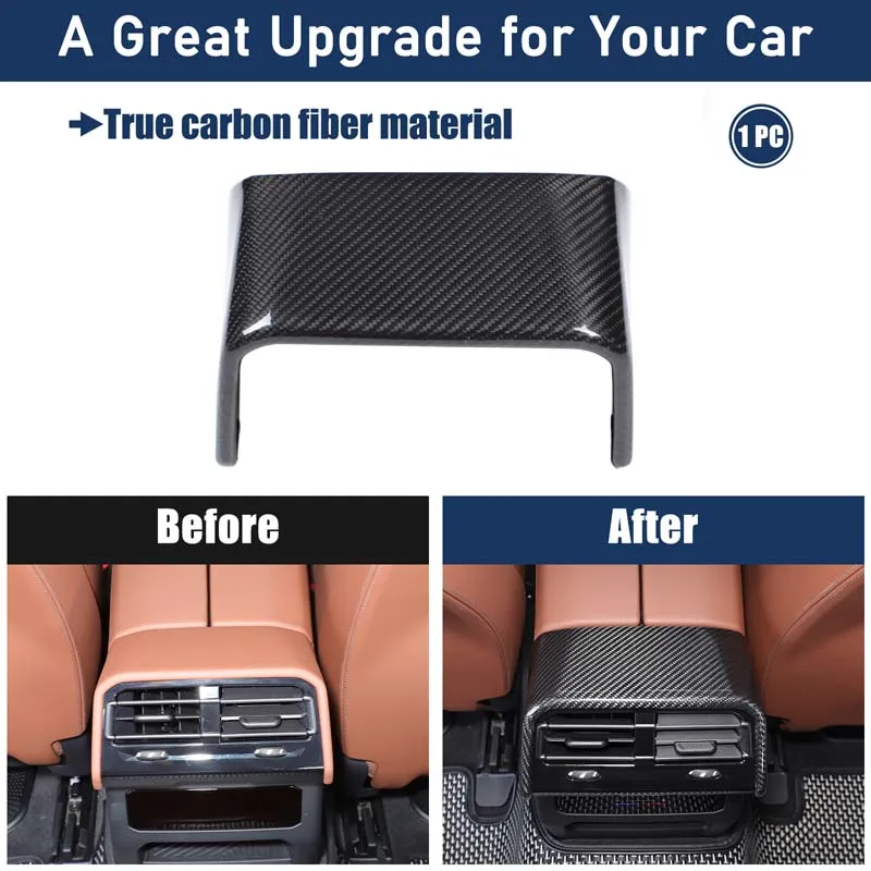 1piece set Real carbon fiber For BMW 5 Series G60 2024+car rear exhaust vent upper cover decorative sticker car accessories