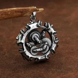 Fashion Vintage Steampunk Mechanical Skull Pendant 316L Stainless Steel Gear Necklace for Men Amulet Jewelry Gift Dropshipping