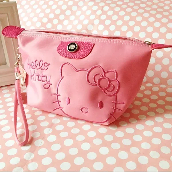 

28X11cm Sanrio Hello Kitty Makeup Bag Anime Y2K Girls Storage Bag Cartoon Kawaii Large Capacity Waterproof PU Handbag Gift