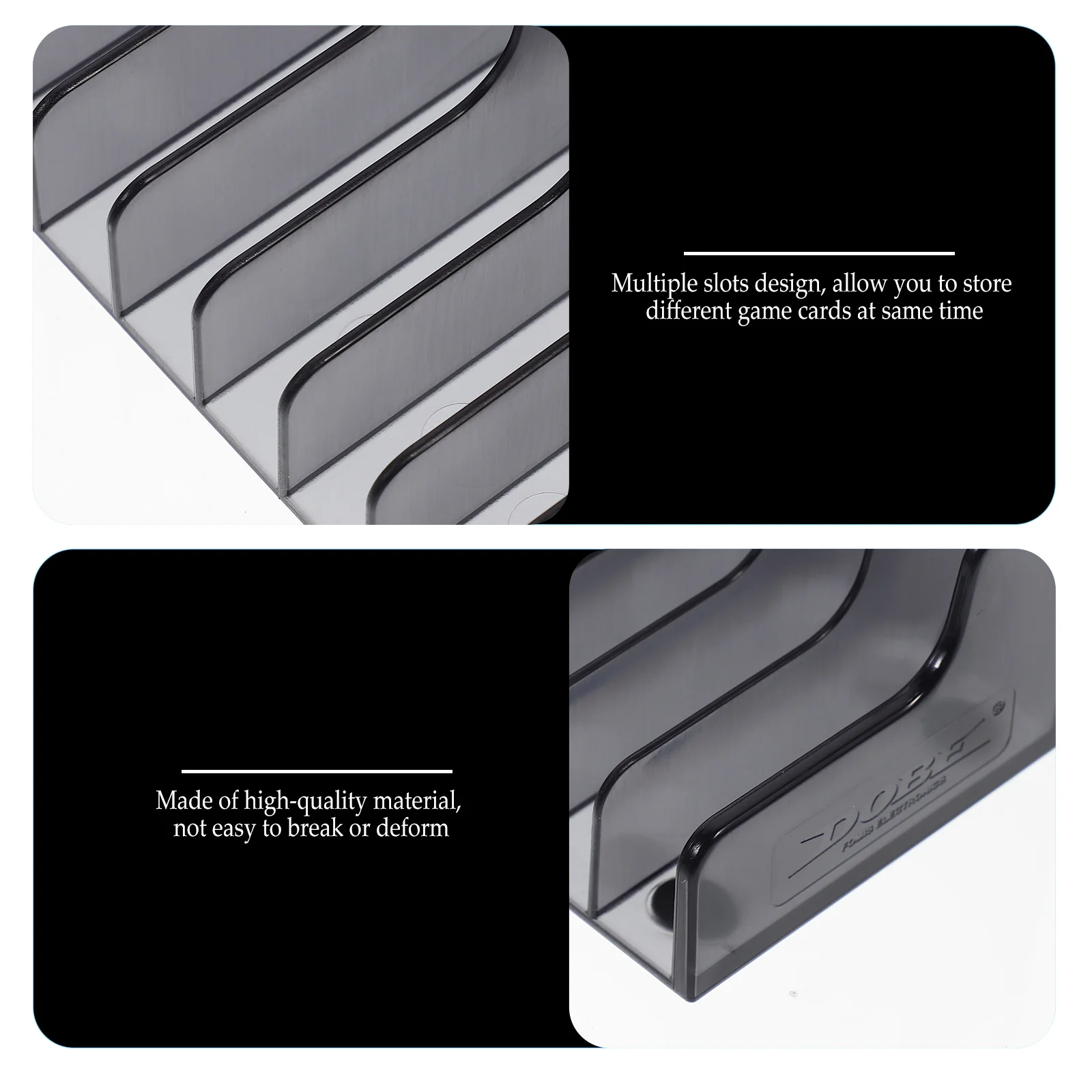 

2pcs Game Card Box Storage Rack Cards Shelf Cd Holders for Home Table Top Black High Quality Multiple Slots Sturdy Gaming