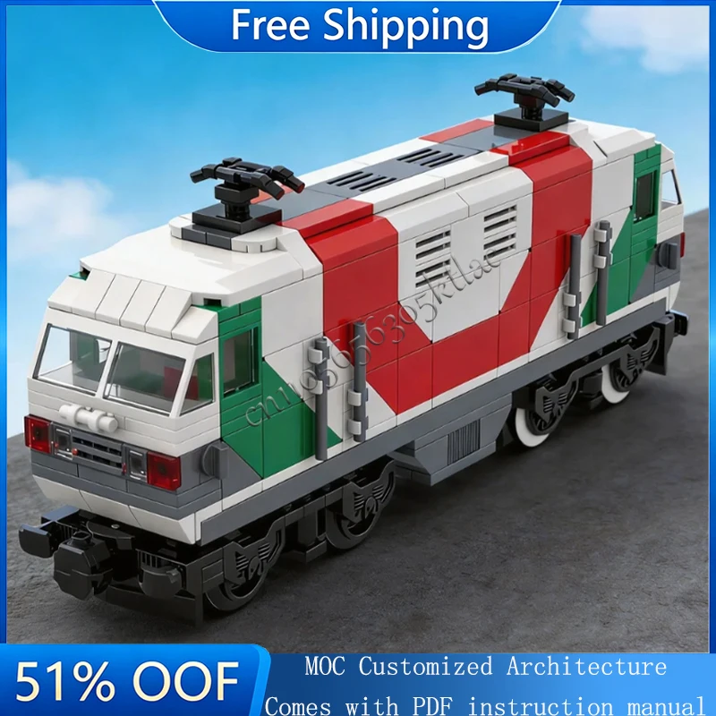 

446 PCS MOC Electric Railway Locomotive Modular Building Blocks Custom Puzzle Technology Creative Assembly Children Toys Gifts