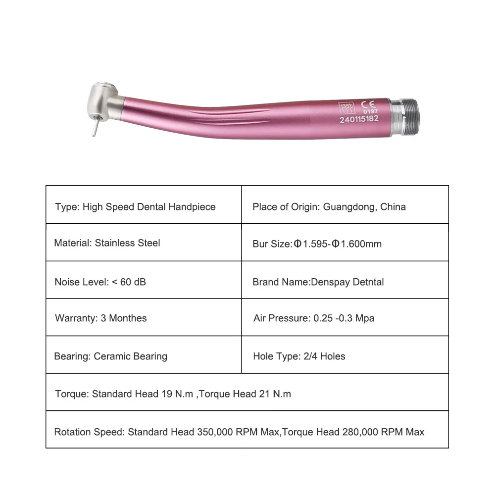 Colorful Standard Head Push Button Single Water Spray High Speed Handpiece Air Turbine B2 M4 Dental Teaching Model Products