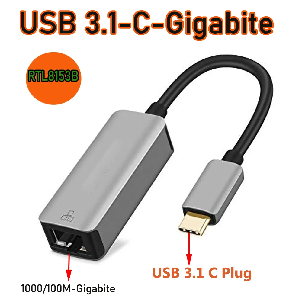 USB محول الشبكة 1000 متر/100 متر Realtek رقاقة USB 3.0/USB2.0/USB C إلى RJ45 إيثرنت كابل الفاصل للكمبيوتر المحمول Mac Os/windows 11