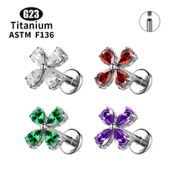 ASTM F136 Titanium Piercing For Or Nose Threaded Labret Pierced Nose Stud Jewelry Helix Tragus sexy Accessories Woman