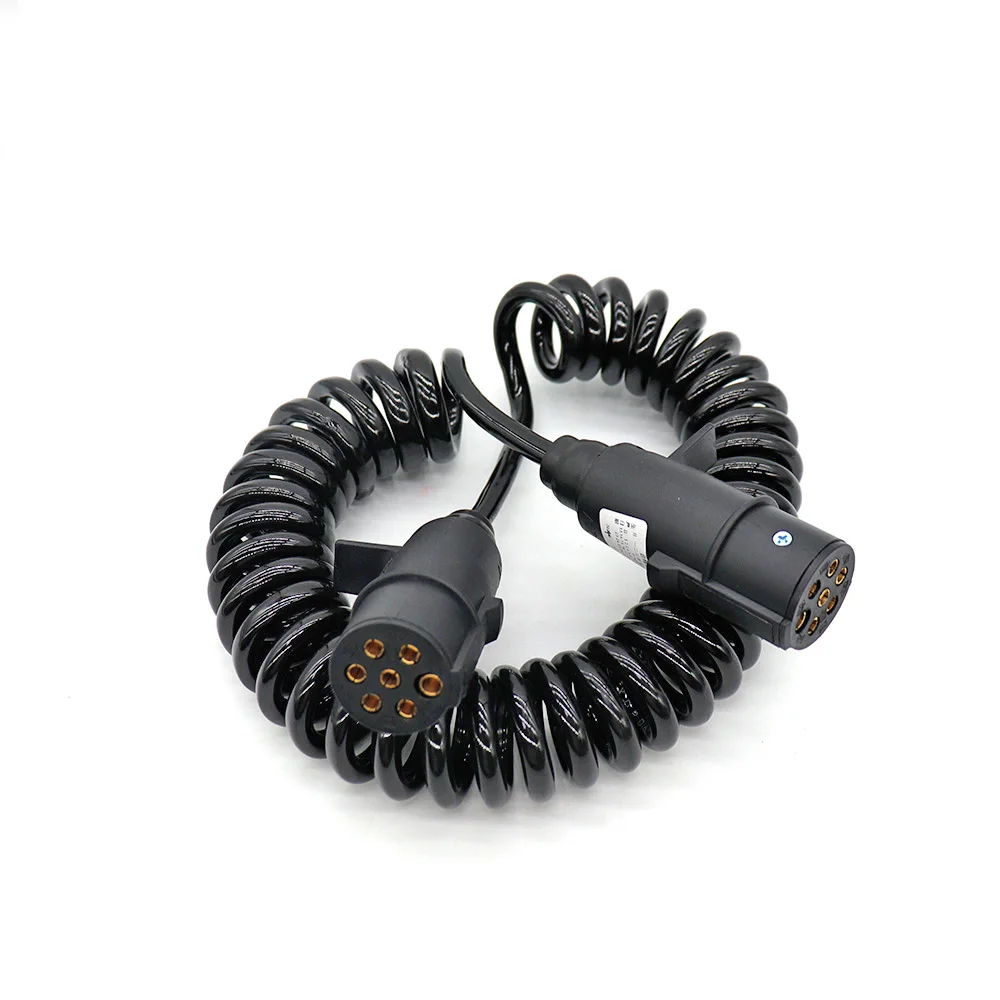 Trailer Spiral Cable Brake System Electrical Wires Connector 7 Pin Truck And Trailer Coil ABS Electric Power Cord view 4