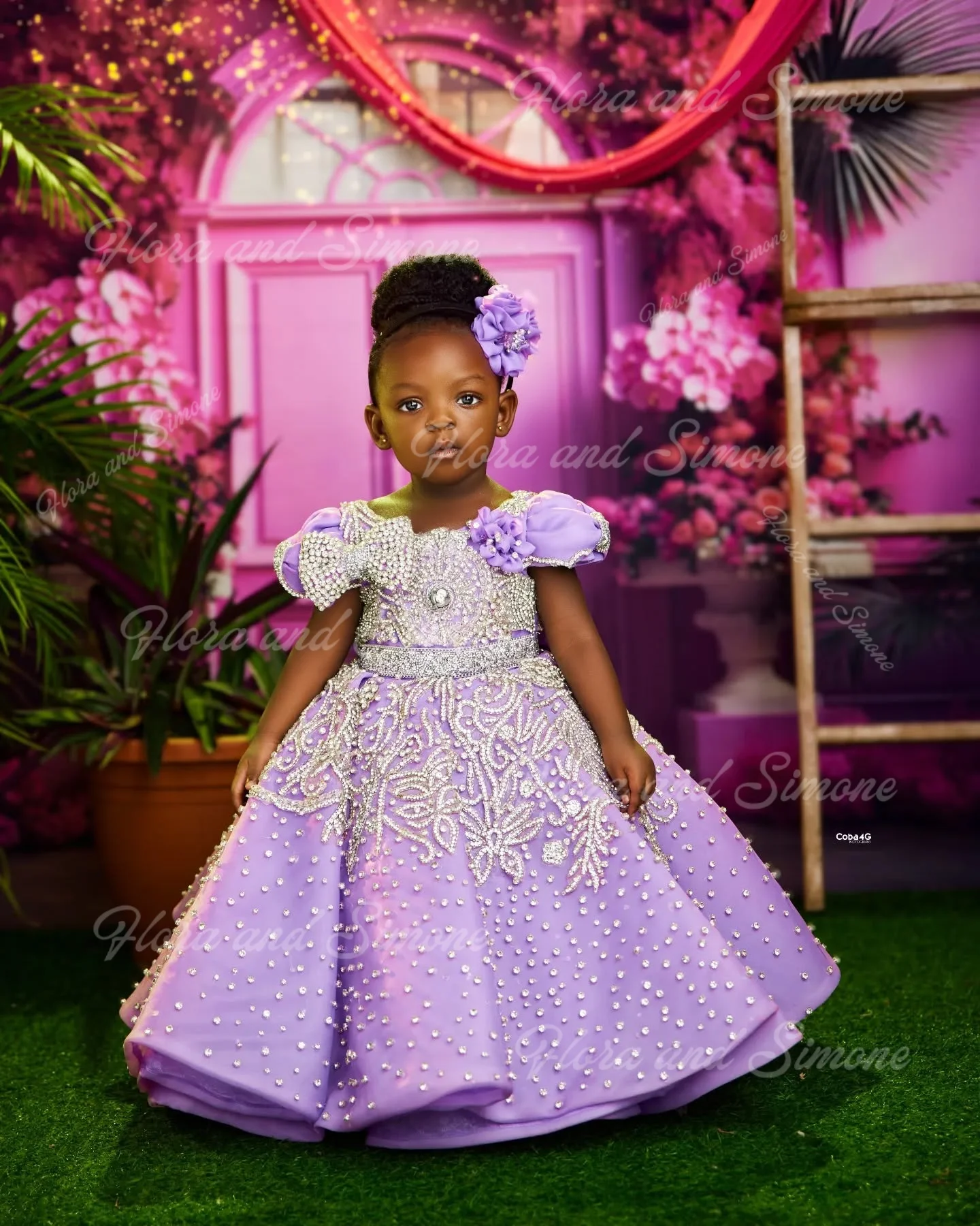 فساتين فتاة الزهور المخصصة باللون الأرجواني لحفلات الزفاف الفاخرة ذات جودة كريستالية للأميرة الصغيرة وحفلات السهرة وحفلات أعياد الميلاد