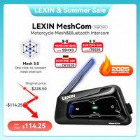 LEXIN-MeshCom Motorcycle MESH&Bluetooth Headset Intercom ,With Mesh Communication System, Parallel Audio- Intercom,24 Riders