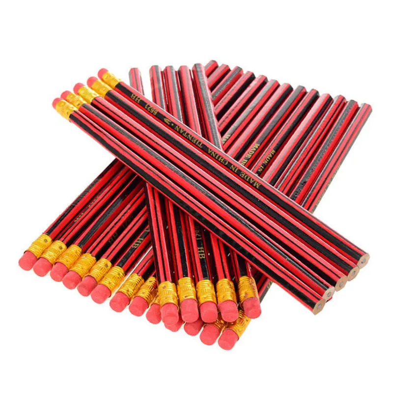 

5Pcs Sketch Pencil Wooden Lead Pencils HB Pencil With Eraser Children Drawing Pencil School Writing Stationery