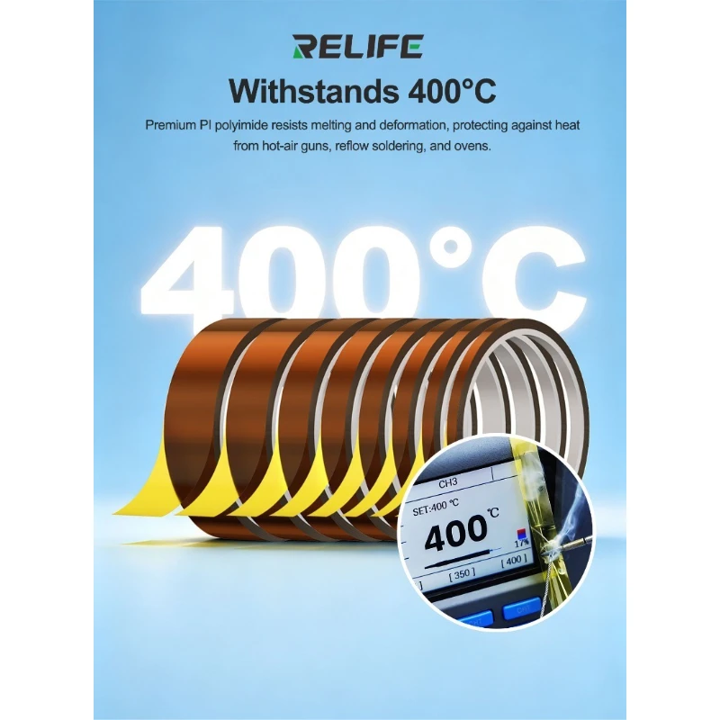 RELIFE HX4 High-temperature Resistant Tape Polyimide Sticker Phone PCB Circuit Board Battery Wrap Protection Repair Isolate Tool