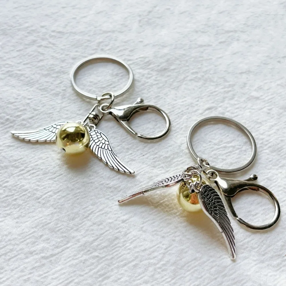 Retro Goldfarbener Schnitz-Schlüsselanhänger Hogwarts Magie-Akademie Harry Potter Die Heiligtümer des Todes Schlüsselring für Fans Geschenke Taschen-Schmuck – Detail 1