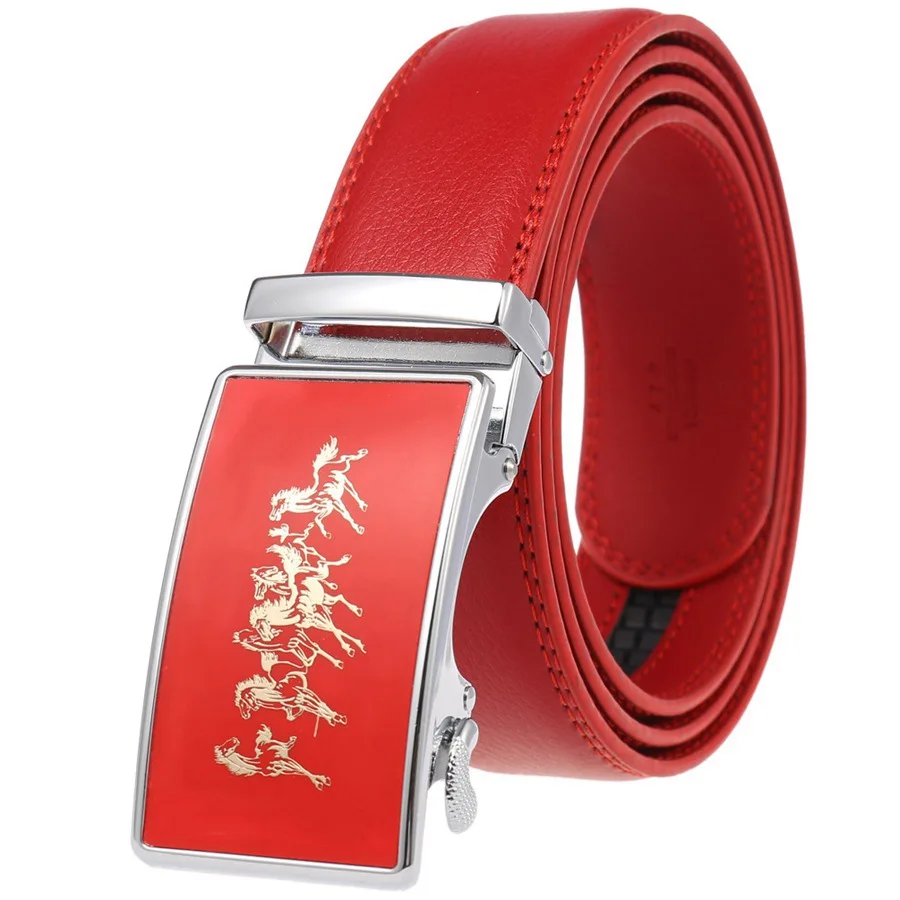 

Men's Ratchet Leather Belt Men Automatic Buckle Belt Men Genuine Leather Belt Waistband Men Length:110-125cm,width:3.5cm