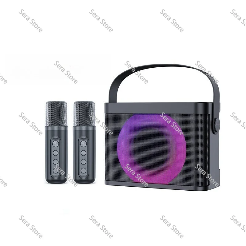 YS-219BT Bluetooth Speaker with Dual Wireless Mics for Home Karaoke KTV and Mobile Singing Portable