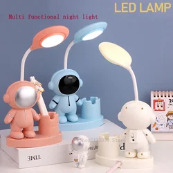 Creative Astronaut Led Study Desk Lamp with Pencil Sharpener Bedside Color Adjust Table Lamp for Kids Student Room Night Light