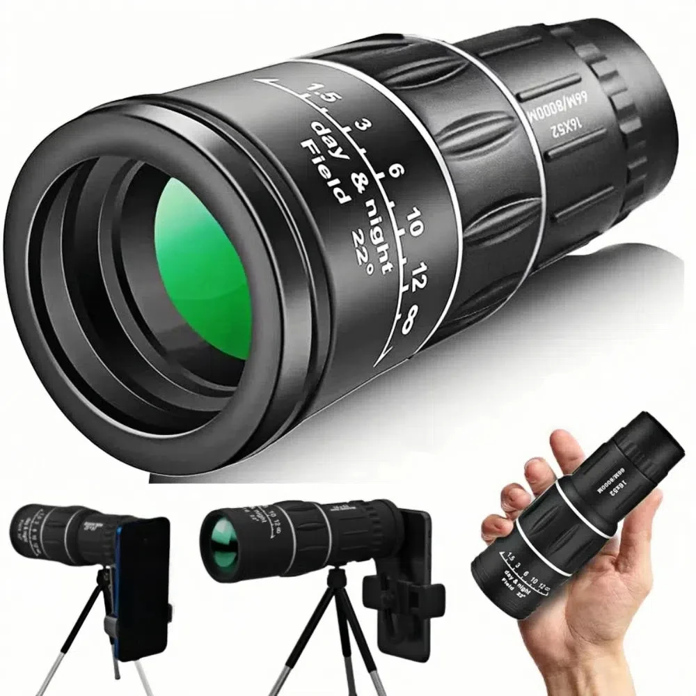 16x52 Monocular Telescope High-Power High Magnification Optical Zoom Scope Long Range Dual Focus Night Spyglass Telescope