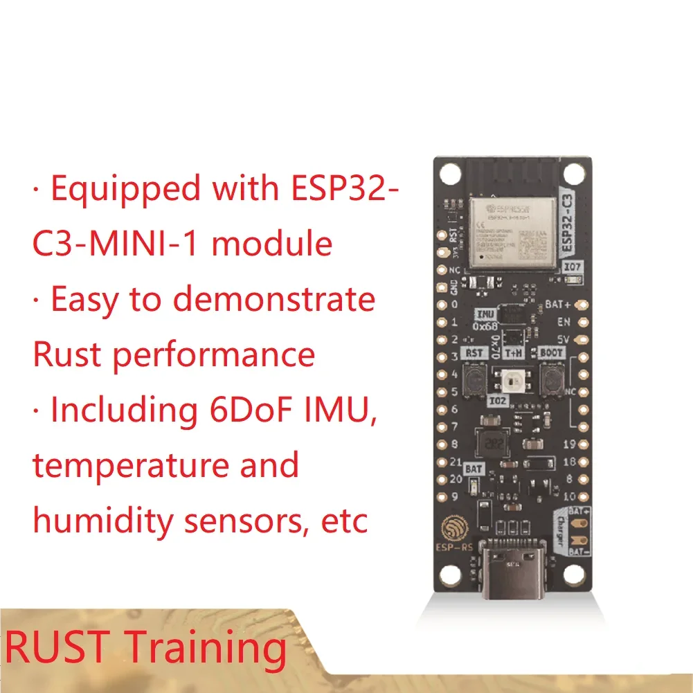 ESP32-C3-DevKit-RUST-1 Development Board Onboard 6DoF IMU Temperature and Humidity Sensor