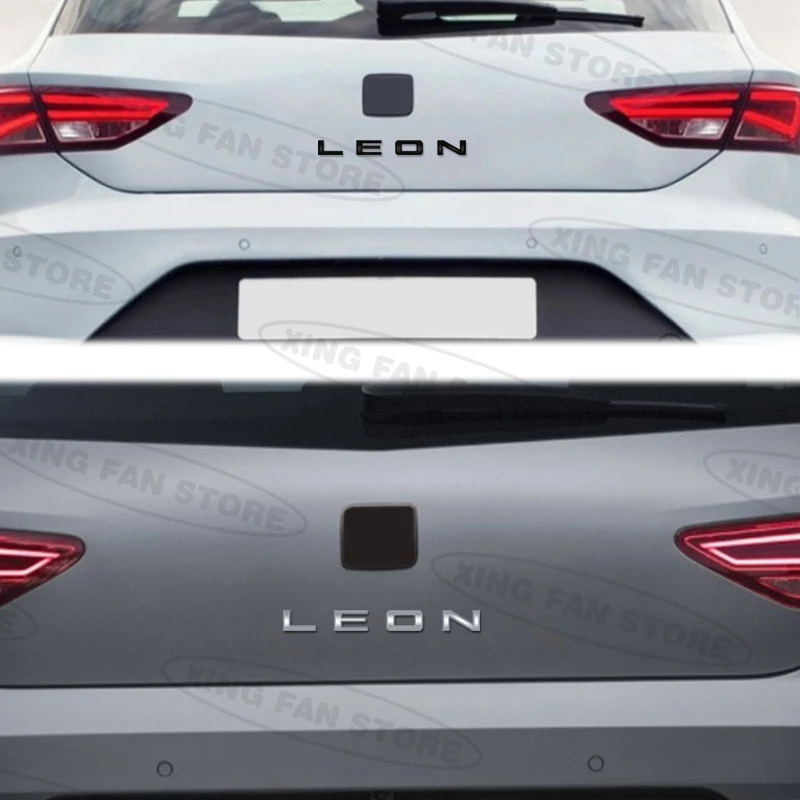Auto Styling LEON Lettera nera Emblema Bagagliaio posteriore per auto Badge Decalcomania Adesivo per cofano anteriore per accessori SEAT