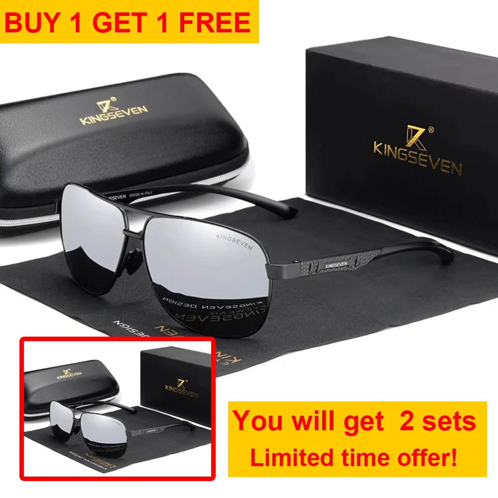 KINGSEVEN 2024 Marke Männer Aluminium Sonnenbrille Polarisierte UV400 Spiegel Männliche Sonnenbrille Frauen Für Männer Oculos de sol 9