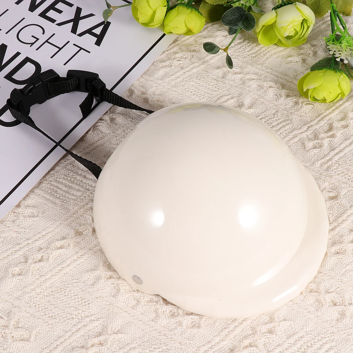 

1Pcs Pet Safety Hat White 6 Inches S Durable Premium Material Sun Rain Protection Soft Padded Design Happy Growth Gift