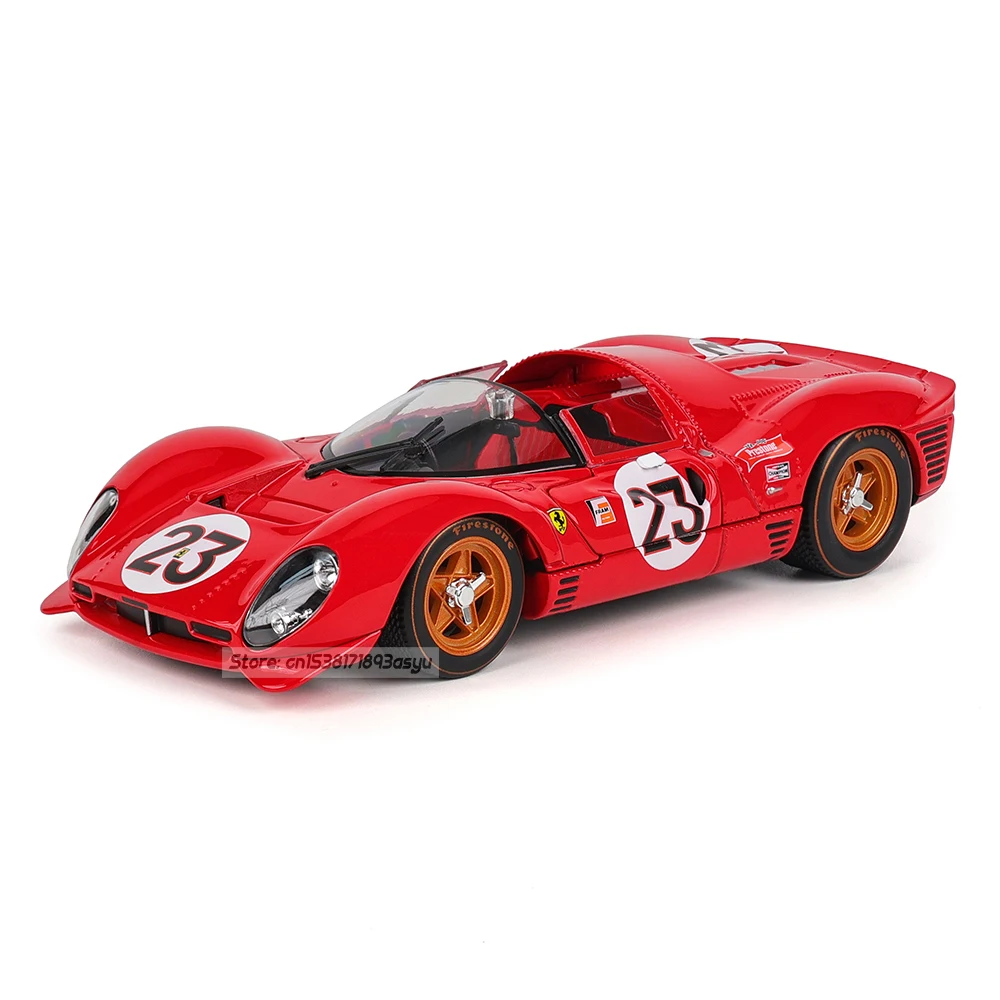 Bburago 1:24 페라리 330 P4 DAYTONA 1967 레이싱 스타일 합금 럭셔리 차량 다이캐스트 자동차 모델 장난감 컬렉션 선물