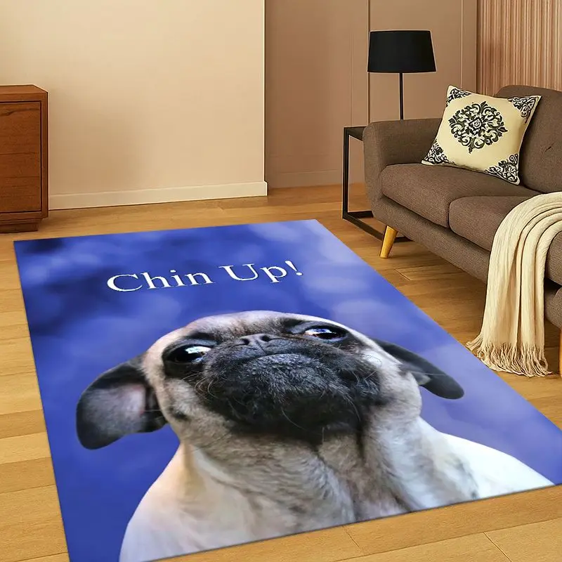 Cute Dog Puppy Cartoon Carpet Rug for Bedroom Living Room Sofa Playroom Doormat Home Decor, Game Area Rug Non-slip Gift