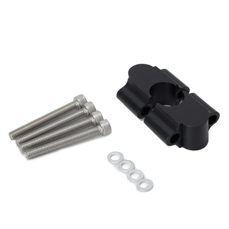 22mm Universal Motorcycle Handlebar Riser Mount Clamp Adapter Black Aluminum