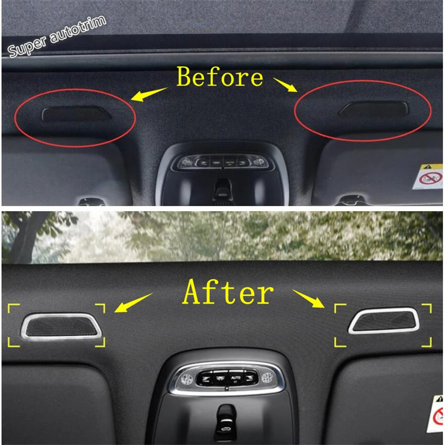 Car Front Roof Speaker Loudspeaker Horn Frame Decorative Sequins Cover Trim For VOLVO XC40 XC60 2018 - 2024 Interior Accessories