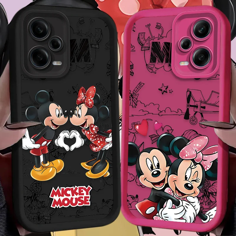 Disney Mickey Minnie Mouse Silicone Case for Xiaomi POCO X6 Pro X5 X4 GT F3 F4 F5 M6 X3 NFC 13T 12T 11T 13 12 11 Lite 5G NE Capa