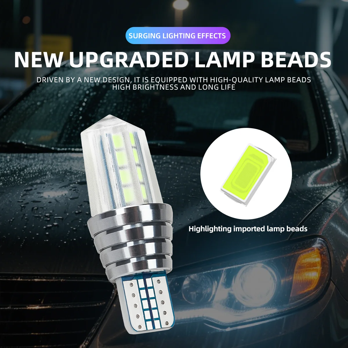 10 قطعة T10 LED لمبات عرض السيارة مؤشر ضوء Canbus لا خطأ 168 194 W5W 10smd الداخلية القراءة مصباح إشارة مصابيح شفافة