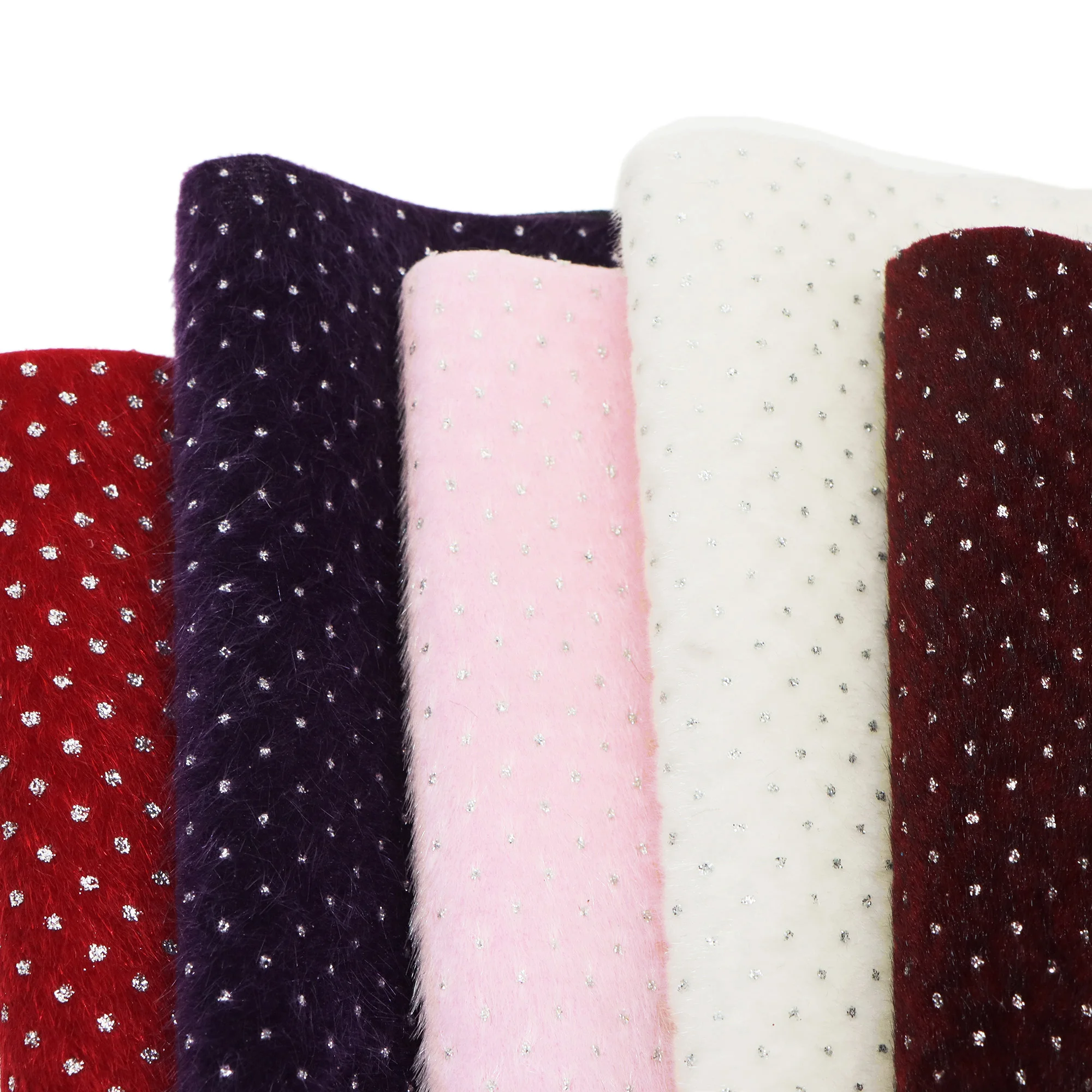 1pc 7.87x12.99inch Shimmer Glitter Dot Velvet Fabric,Plain Solid Color Faux Mohair Polyester Blend Fabric,Perfect