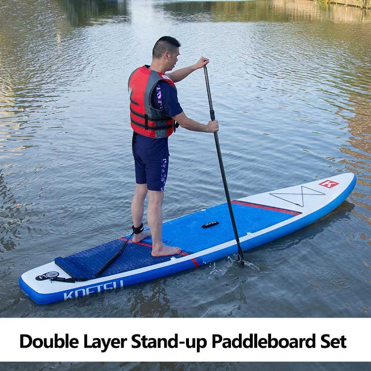 Double Layer Surfboard Set for Racing/Water Yoga/Surfing PVC Stand-up Paddle Board Inflatable Racing Paddleboard Compete